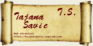 Tajana Savić vizit kartica